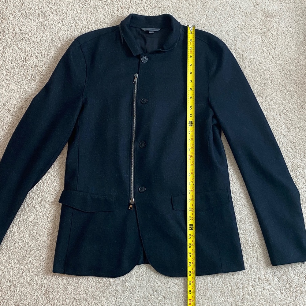 John Varvatos Men's Wool Blend Zip up Black Jacket Coat Size M EUC - Picture 14 of 16
